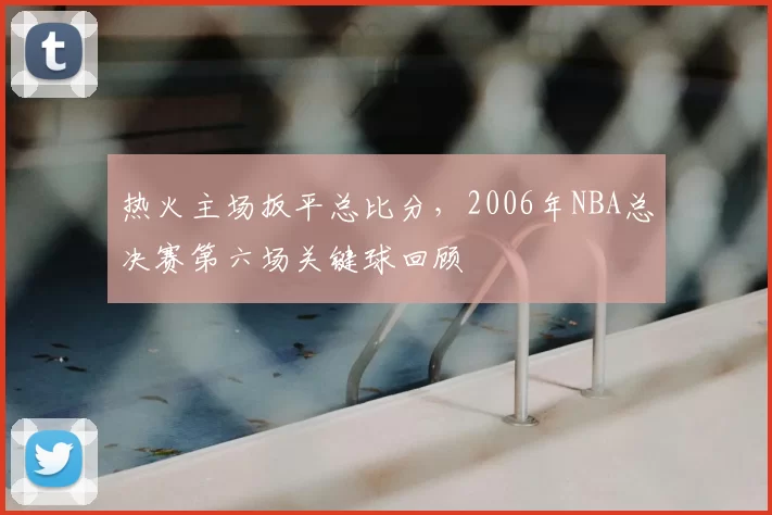 热火主场扳平总比分，2006年NBA总决赛第六场关键球回顾